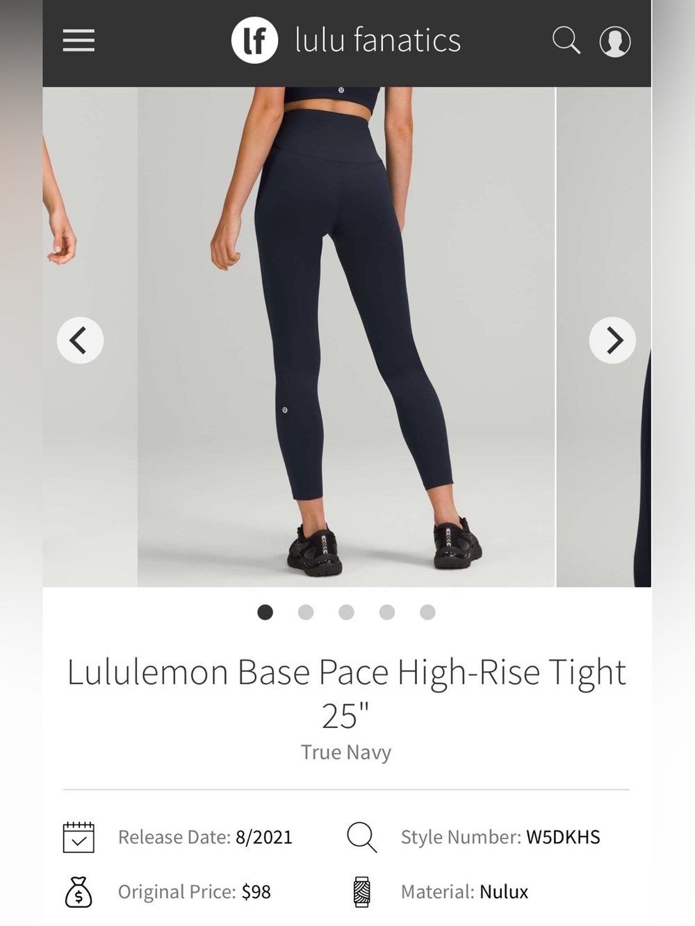 Lululemon Base Pace High Rise Leggings